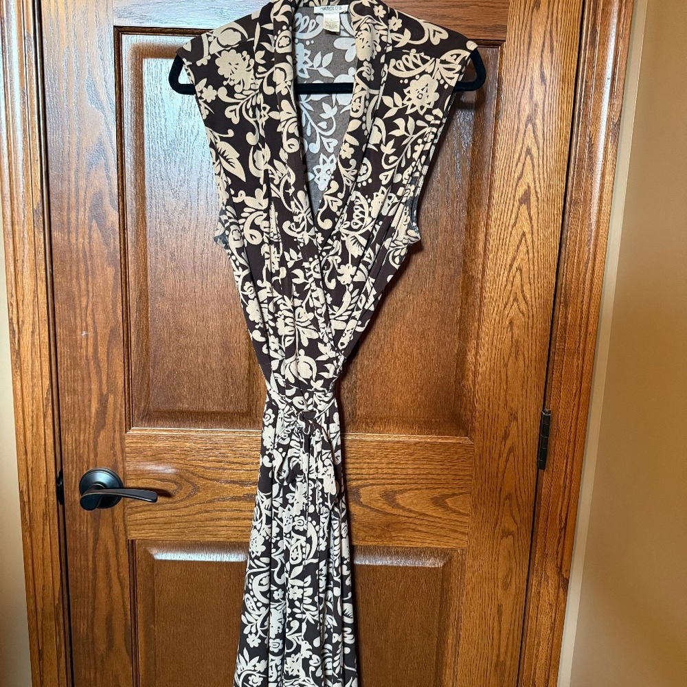 Harold's Wrap Dress Brown, Taupe Size Large